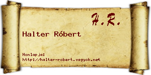 Halter Róbert névjegykártya