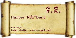 Halter Róbert névjegykártya